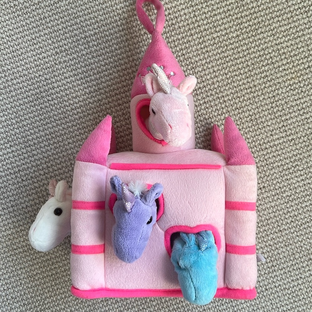Unipak four unicorn and castle plush toy